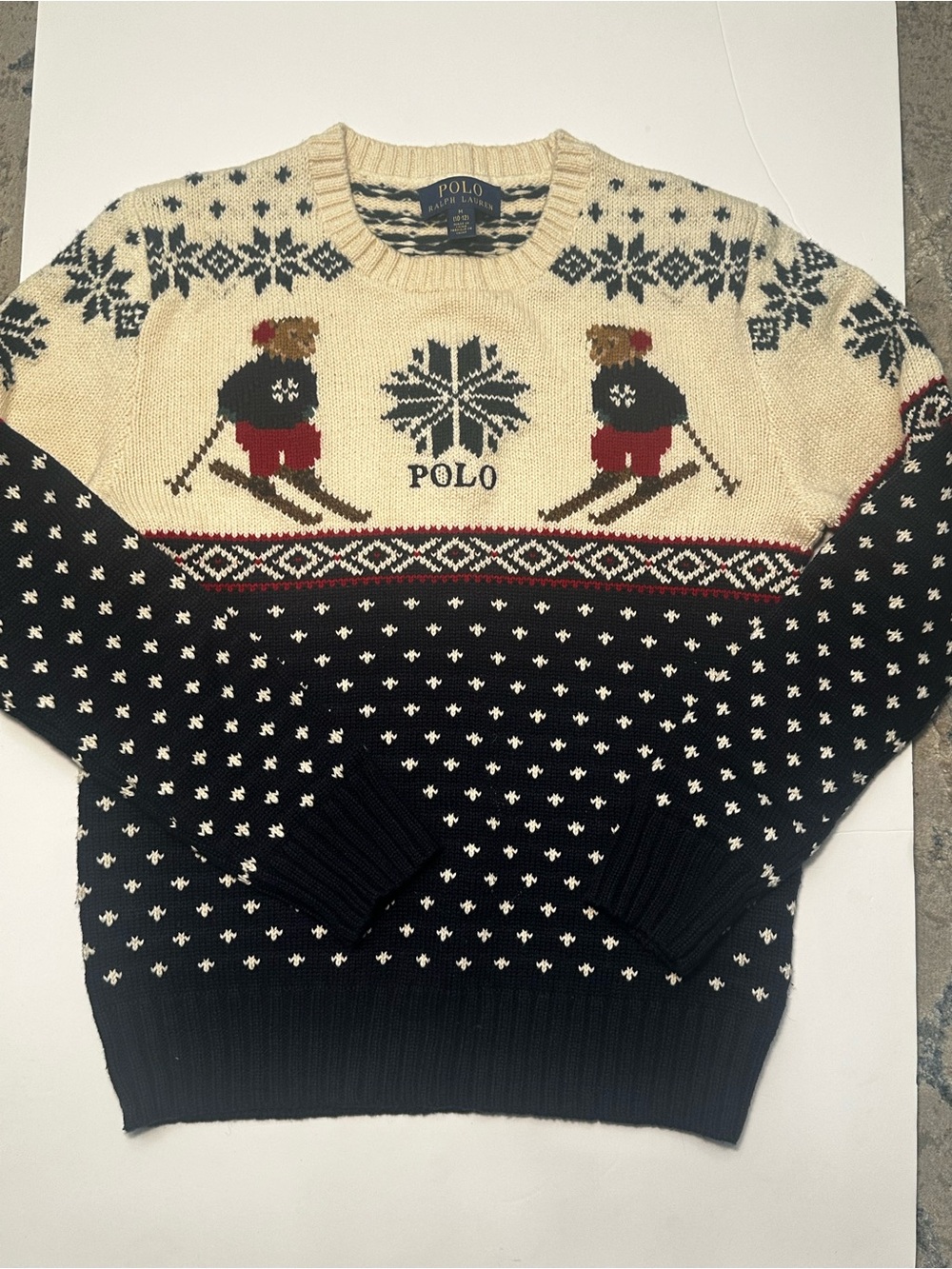 Polo Ralph Lauren Boys Ski Bear Fair Isle Sweater